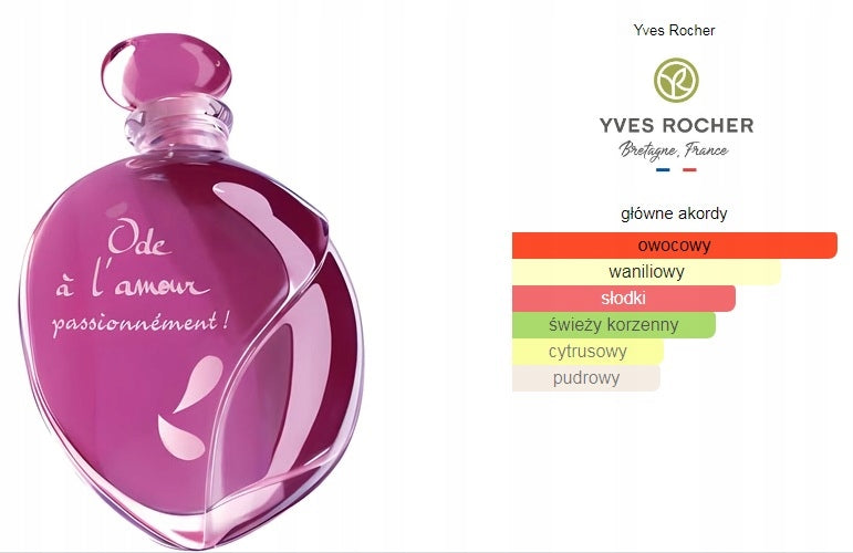 Yves Rocher - woda toaletowa Ode a l'amour PASSIONNEMENT 30ml. Packaging status original