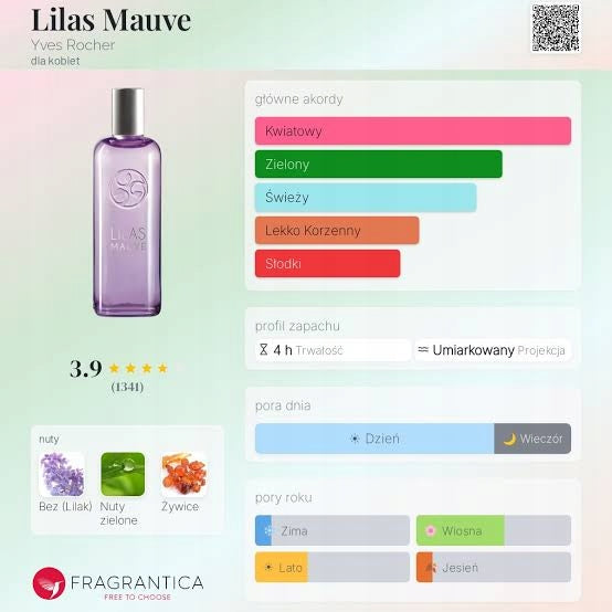 Yves Rocher - woda toaletowa PURPLE LILAC / LILAS MAUVE / BEZ 100ml. Packaging status original