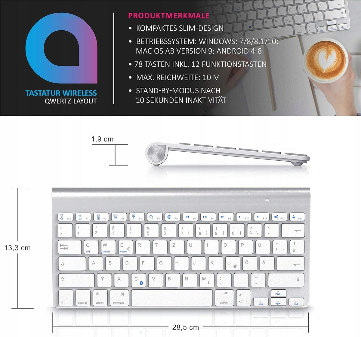 Z515 CSL – QWERTZ Bluetooth Wireless Keyboard Manufacturer code CSL