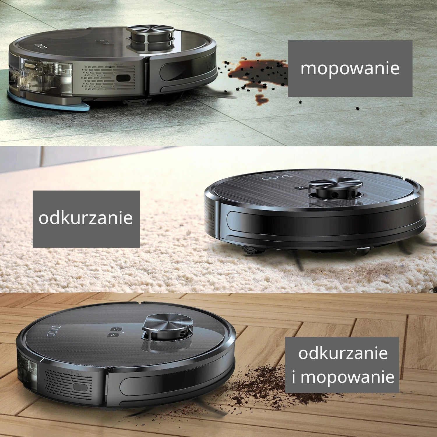 ZACO A10 PRO cleaning robot with emptying station and mop Brand Zaco Robot