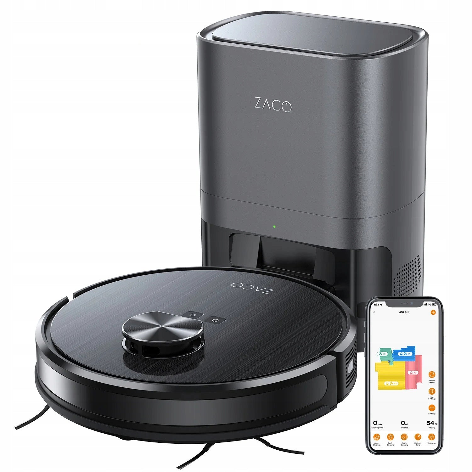 ZACO A10 PRO cleaning robot with emptying station and mop