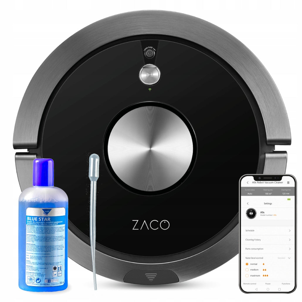 ZACO A9s Pro cleaning robot with camera, app, vibrating mop