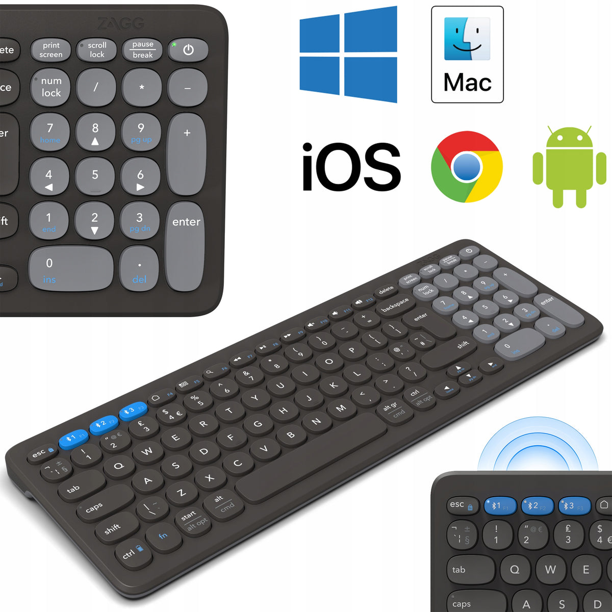 ZAGG Pro Keyboard 15 - Wireless Keyboard with Numeric System