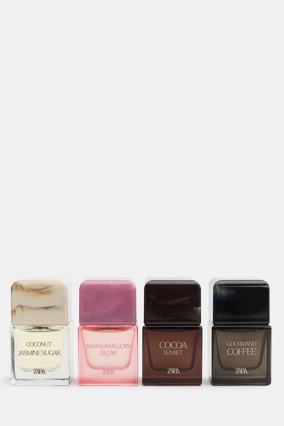 ZARA GOURMAND SET 4X25 ML COCOA SUNSET, GOURMAND COFFEE, MARSHMALLOW GLOW