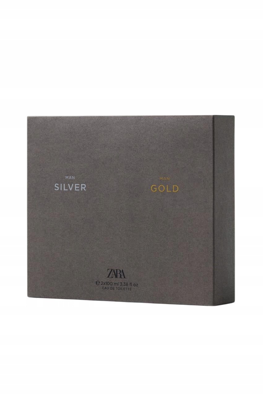 ZARA MAN SILVER + GOLD - MEN'S PERFUME 2x 100ml New, larger capacity Packaging status original