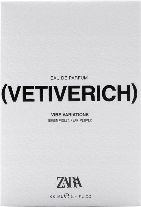 ZARA VETIVERICH 100 ML EDP FRAGRANCE FOR MEN ZARA VETIVERICH Packaging volume 100 ml