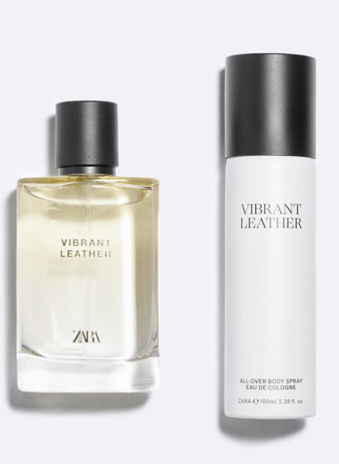 ZARA VIBRANT LEATHER EDP 100 ML + EDC 100 ML SET Packaging status original