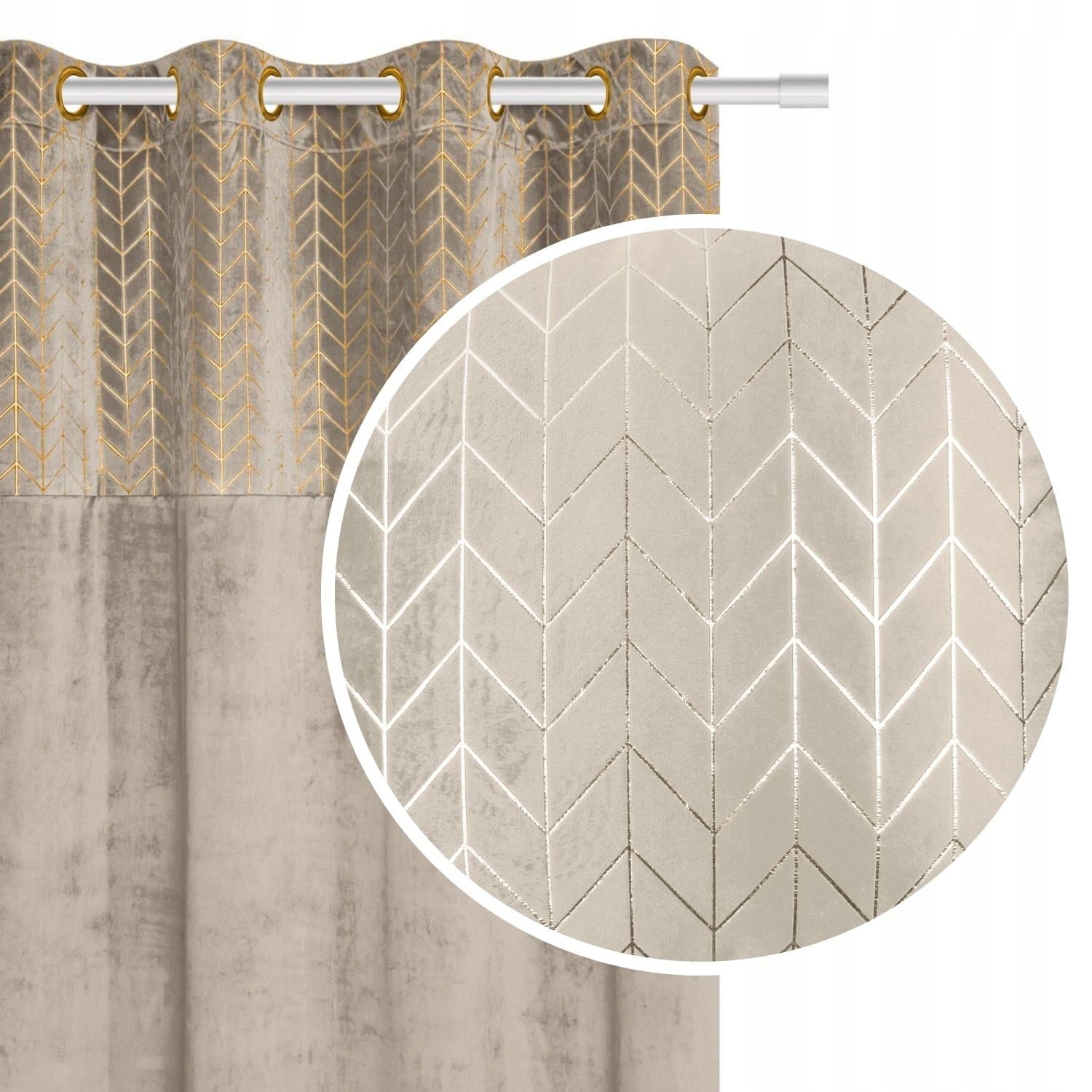 Veloursvorhang Nord 140x250 A498 - Beige 