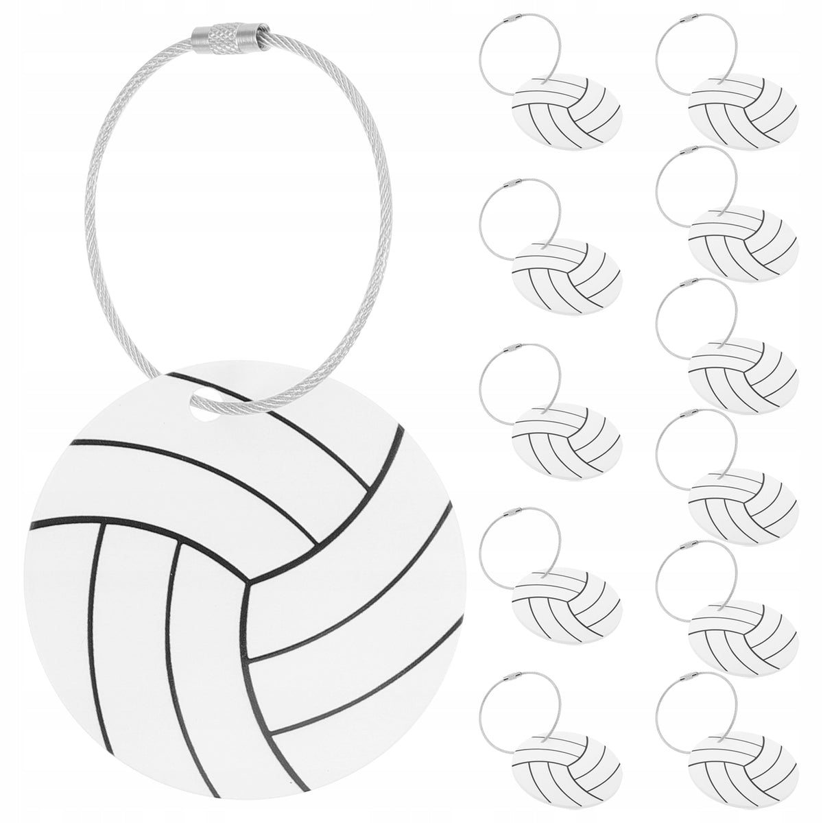 ZAWIESZKI DO BAGAŻU SIATKÓWKA AKRYLOWE 12 SZTUK IDENTYFIKATORY Color white