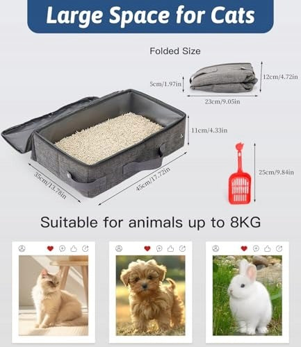 ZAXIVA PORTABLE FOLDING CAT LITTER BOX WITH LID WATERPROOF BAG FOR Manufacturer code B0DLKLTWLC