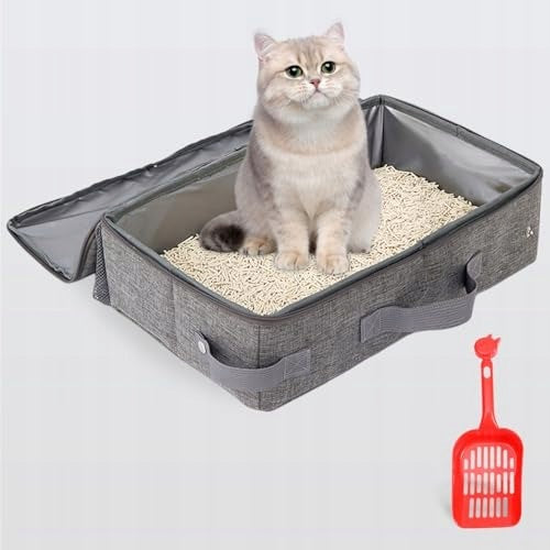 ZAXIVA PORTABLE FOLDING CAT LITTER BOX WITH LID WATERPROOF BAG FOR Packaging status original