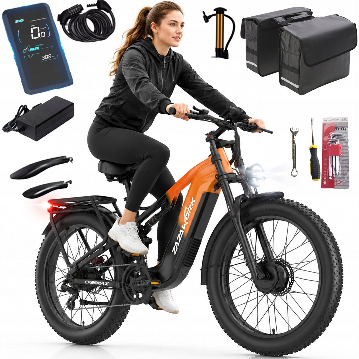 ZAZAWORK CF26 MAX Thick Tyres Electric Vehicle 2000W 48V25AH 50KM/H 150HP
