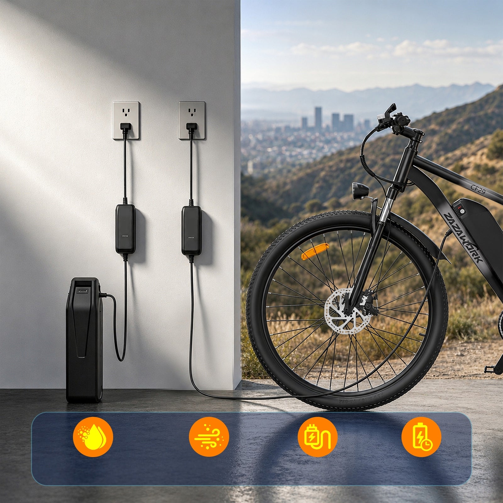 ZAZAWORK CF29 Men's/Women's 250W 25km/h 48V 15AH 29" MTB Electric Bike Model CF29 250W 25km/h 48V 15AH 29" MTB
