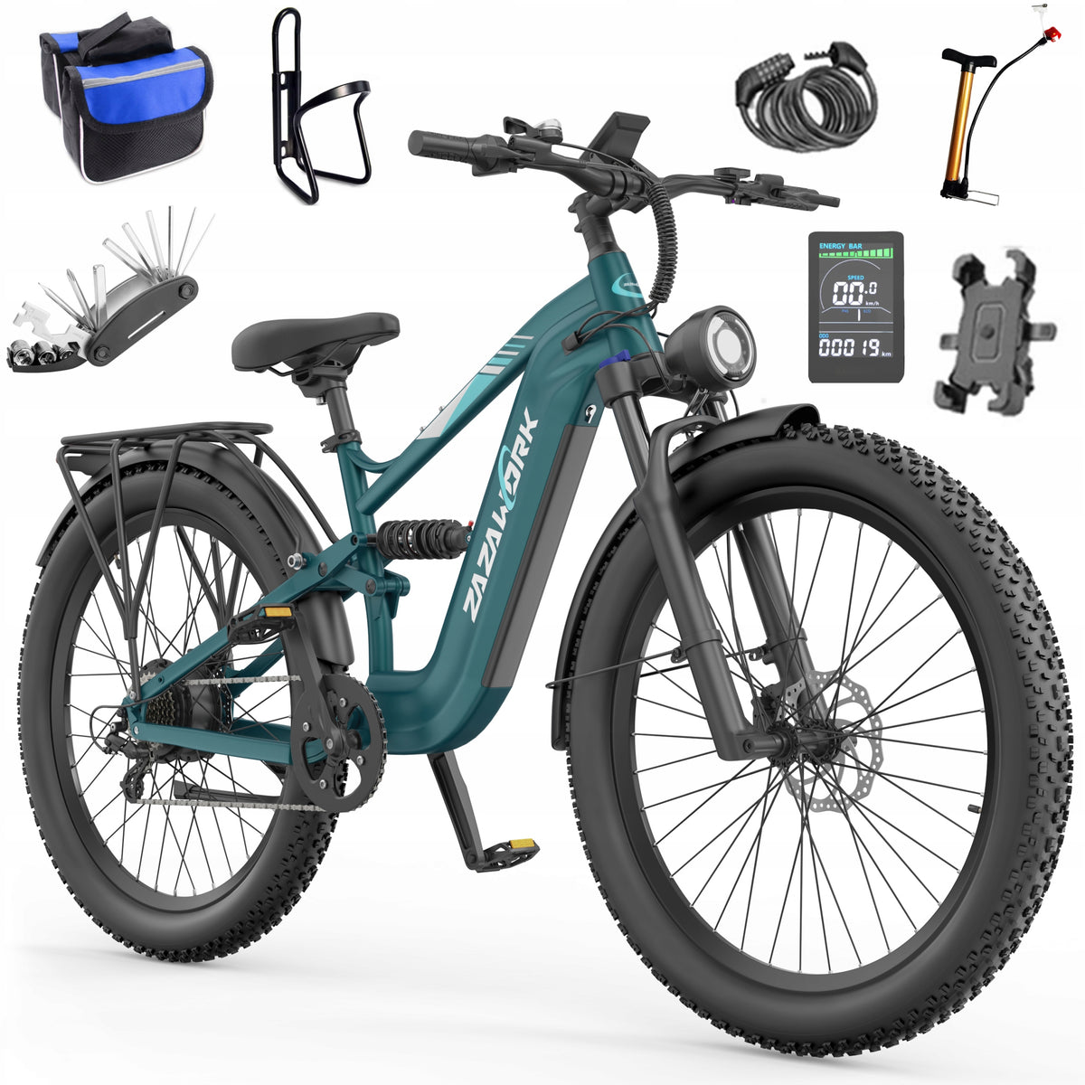 ZAZAWORK CF500 Electric Vehicles 20AH 1000W 45km/h 120km Off-road 27.5" Manufacturer code ZAZAWORK CF500