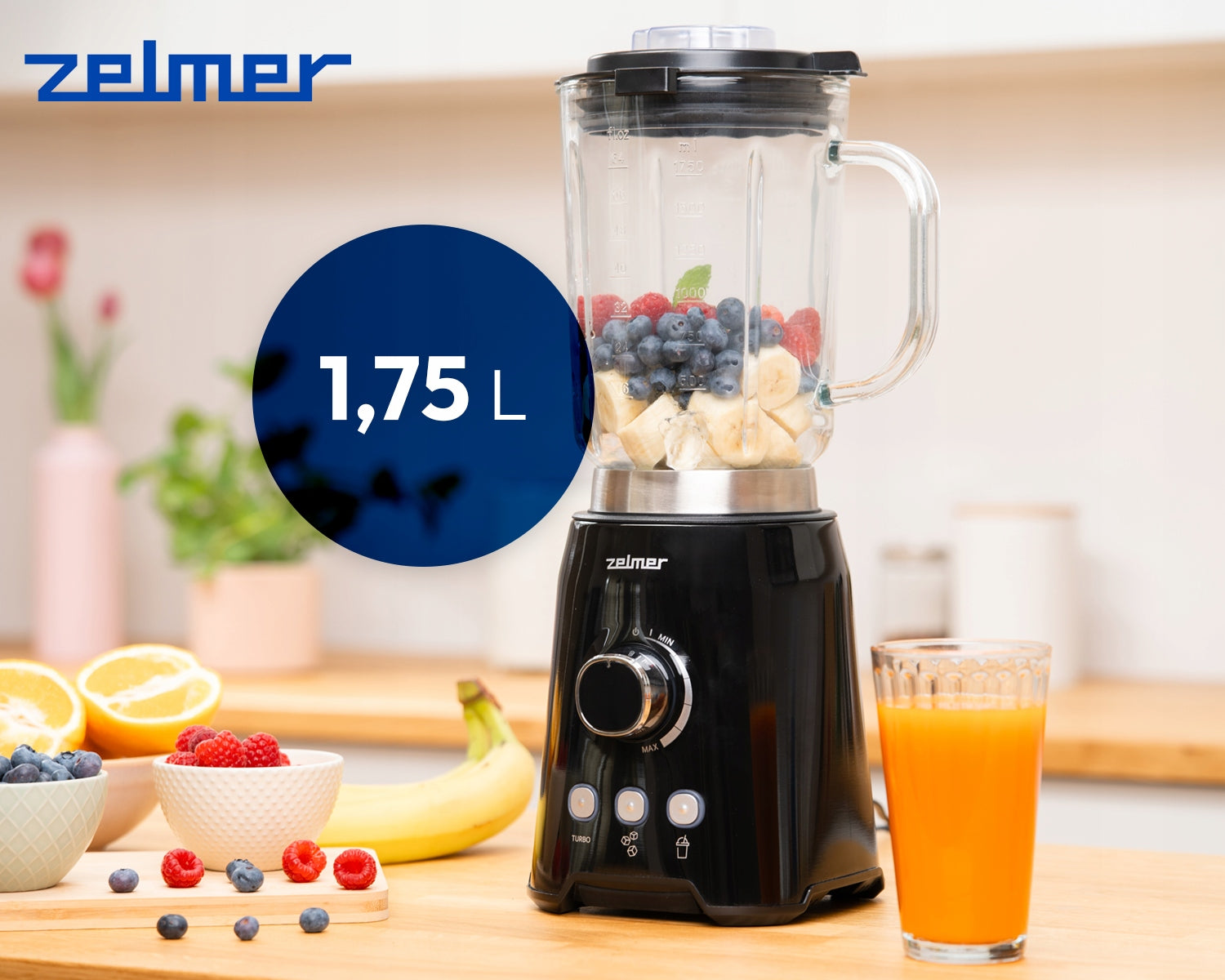 ZELMER CUP BLENDER FOR COCKTAILS CRUSHES ICE MIXES GLASS 1200W Manufacturer code ZSB4799B