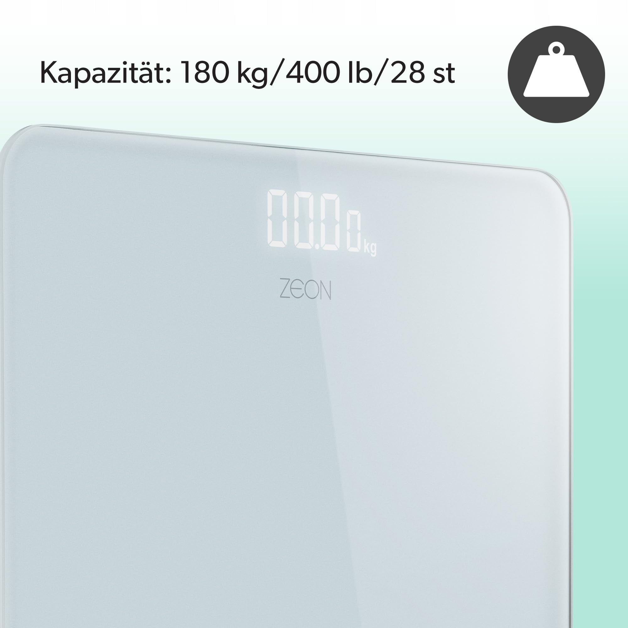 ZEON Electronic Scale Glass Precision White For Body Weight Measurement EAN (GTIN) 5906521916217