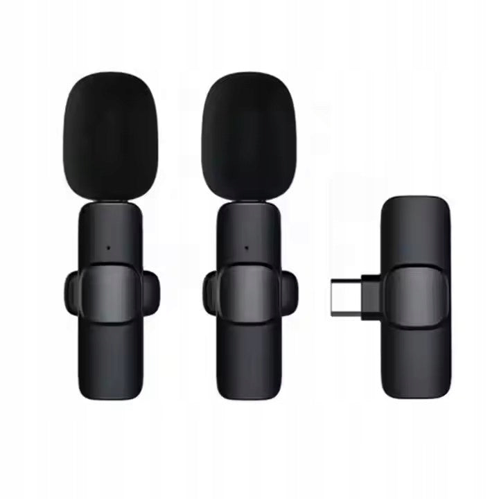 ZESTAW 2x MIKROFON KRAWATOWY BEZPRZEWODOWY DO TELEFONU USB-C