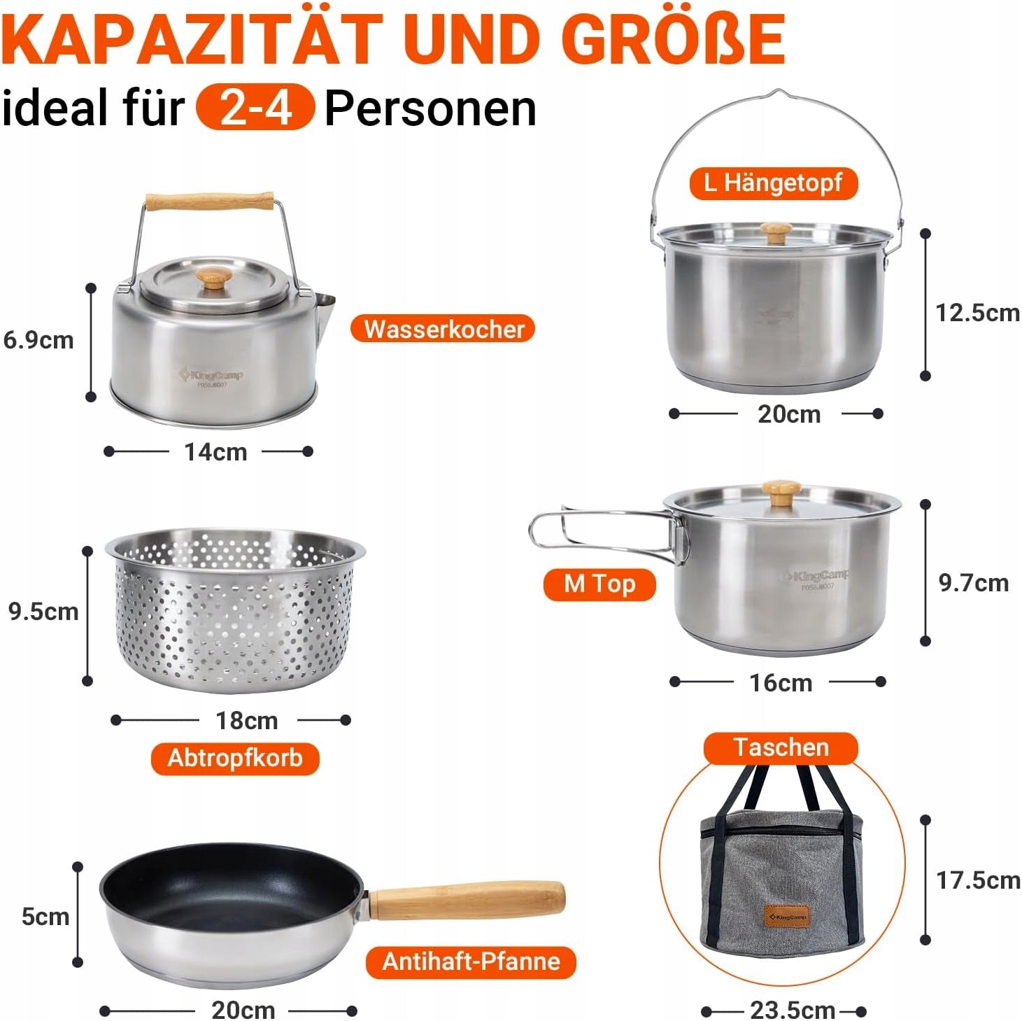ZESTAW KEMPINGOWY ZE STALI NIERDZEWNEJ GARNEK I PATELNIE DO GOTOWANIA Manufacturer code 0634479582905