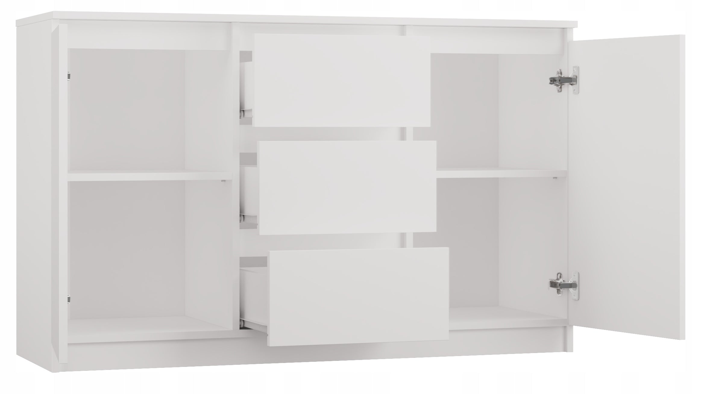 Zweiteilige Kommode Costa, 40x200x75 cm, weiß 