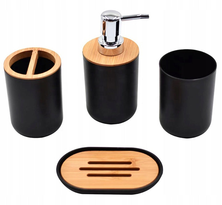 Badezimmerzubehör-Set Okyanus, schwarz 