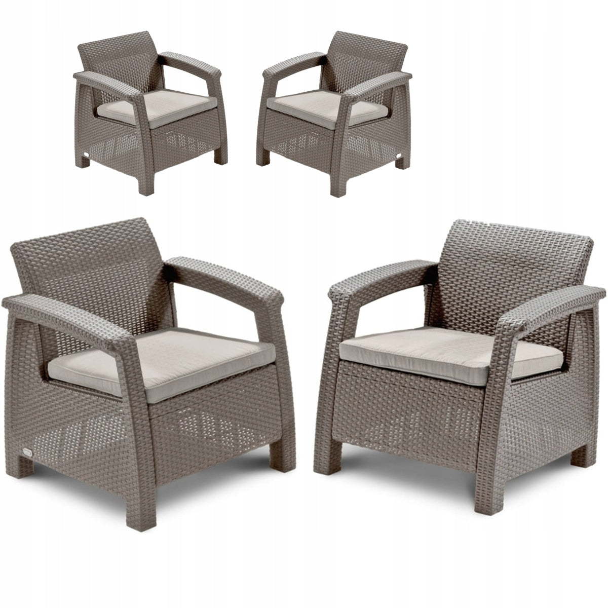 Sesselset Corfu Duo, braun 