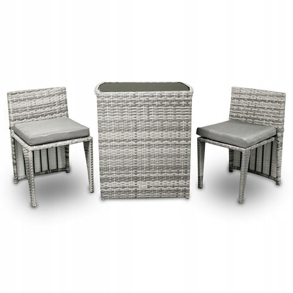 Terrassenmöbel-Set, zwei Stühle, Tisch 