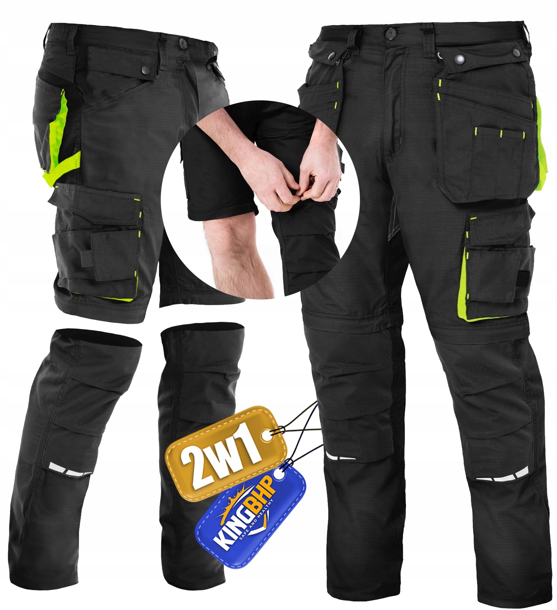 ZEUS 2in1 WORK PANTS REMOVABLE LEGS Health and Safety Shorts