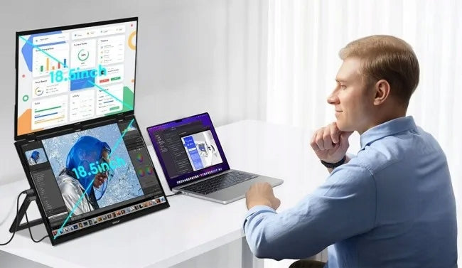ZEUSLAP Z18W Monitor 18.5" Full HD IPS 120Hz USB-C HDMI Speakers Packaging status original
