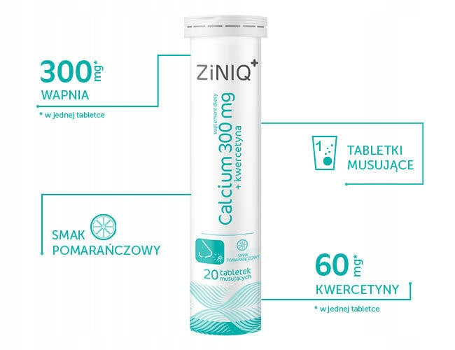 ZINIQ Calcium 300 mg + Quercetin 20 tabl. Expiration date not specified
