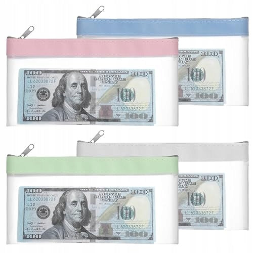 ZIPPER COSMETIC BAG TRANSPARENT WATERPROOF TRAVEL ORGANIZER SET OF 4
