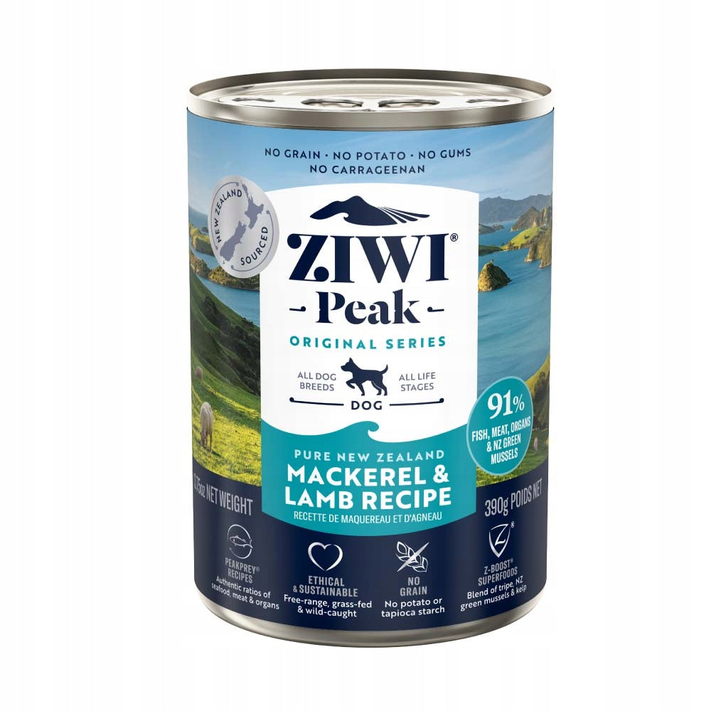 ZIWI PEAK Mackerel Lamb Wet Food for Dogs 390g