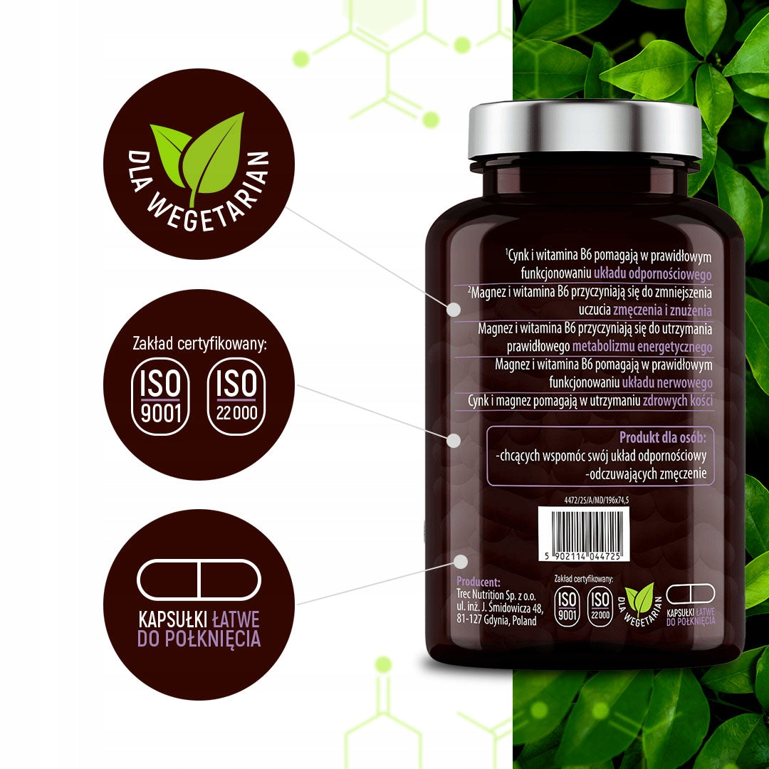 ZMA MAGNESIUM 100% + ZINC FORTE + VIT B6 FATIGUE TESTOSTERONE COMPLEX ZMB Manufacturer code 27232