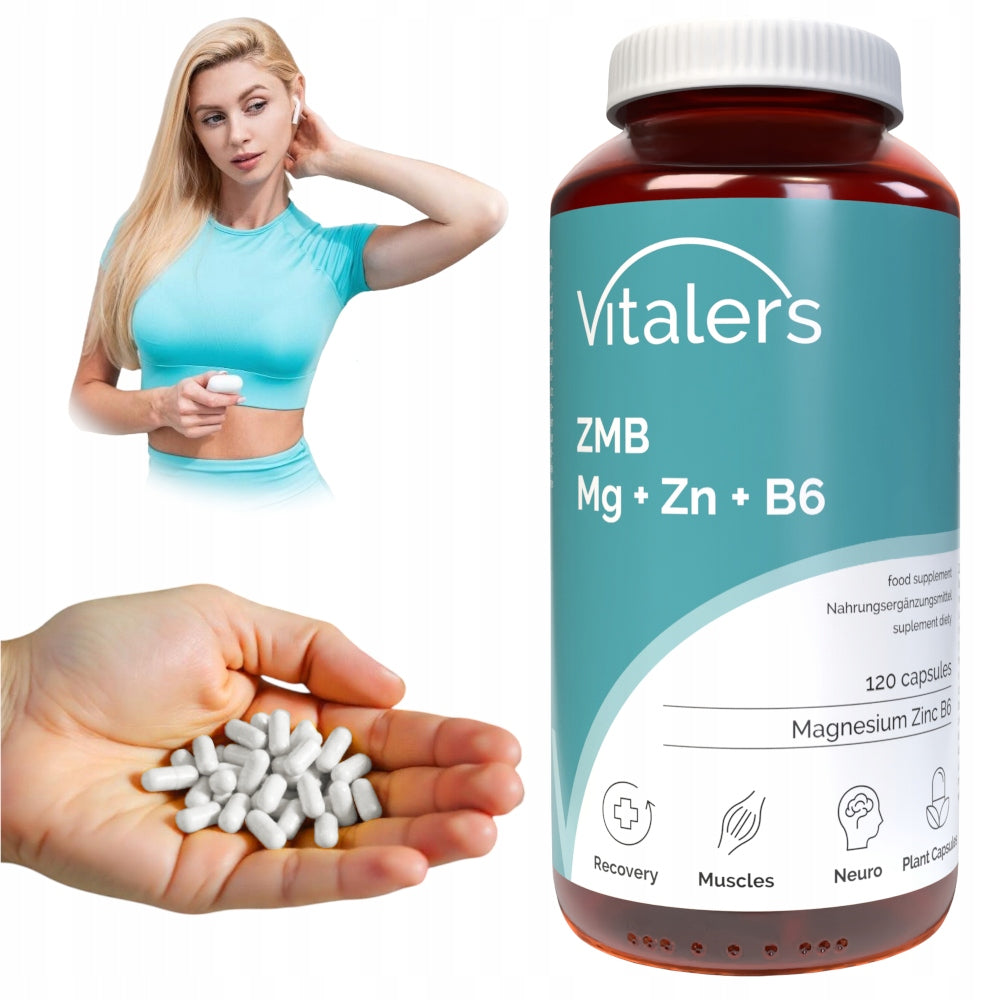 ZMB Magnesium Zinc Vitamin B6 Regeneration Fatigue Vege Vitaler's 120 kaps