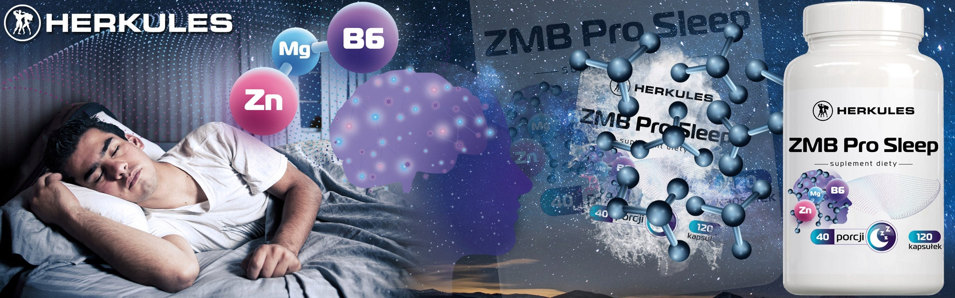 ZMB Pro Sleep 120caps SLEEP RECOVERY RELAXATION HERKULES Expiration date at least six months from the date of purchase