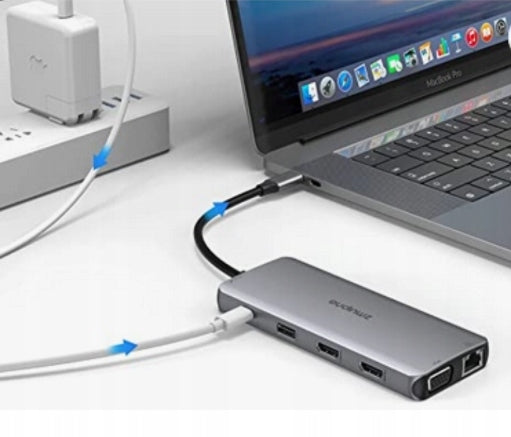 ZMUIPNG ADAPTER 11IN1 USB C to USB HDMI AUX RJ45 HUB Manufacturer code 56H