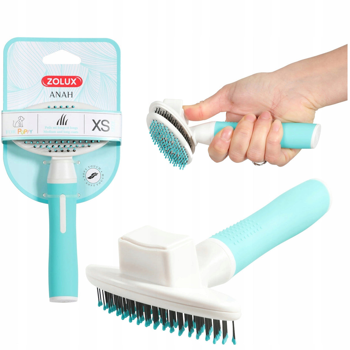 ZOLUX ANAH SOFT RETRACTABLE BRUSH FOR PUPPIES