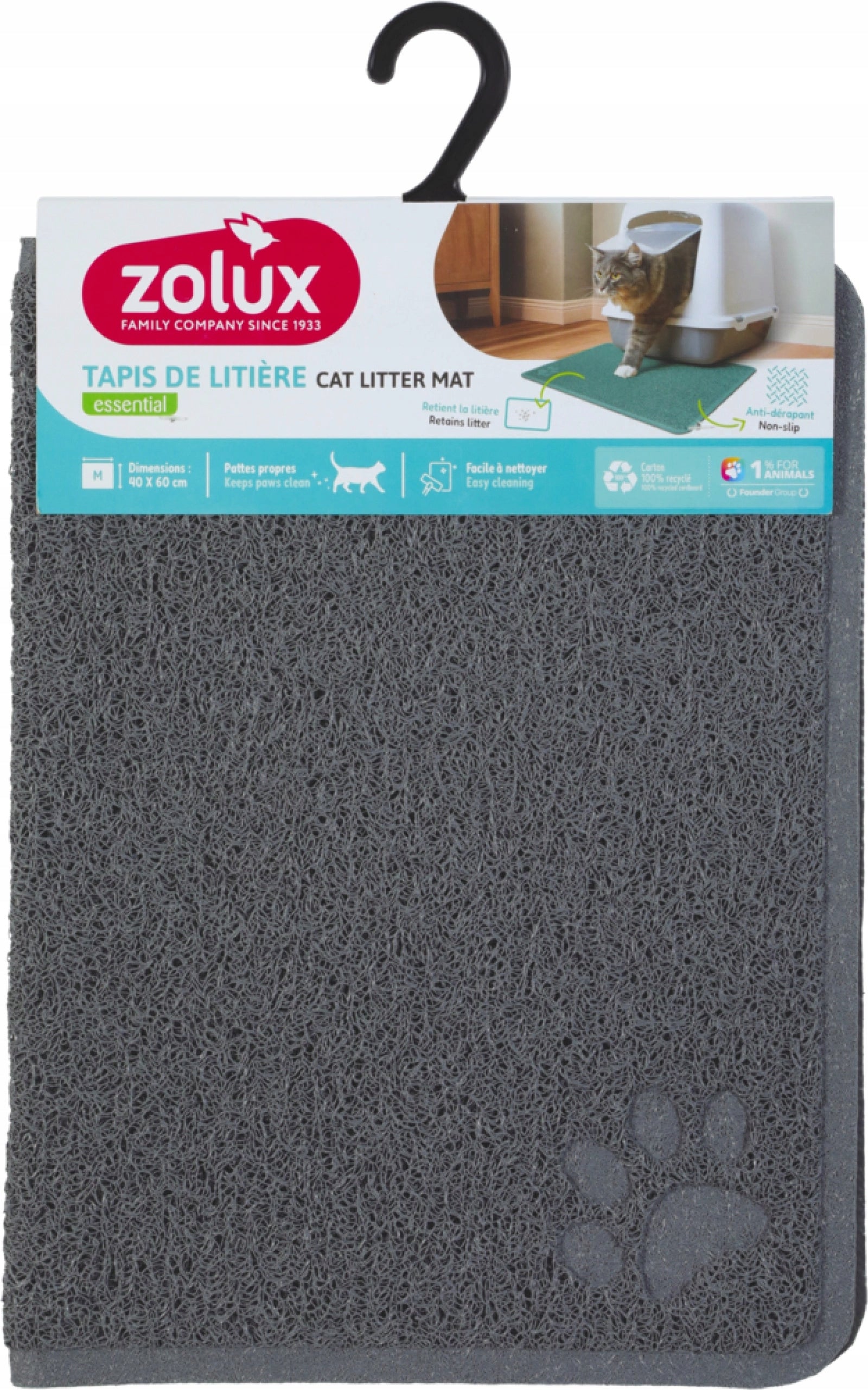 ZOLUX Cat litter box wiper grey M large 40x60 cm Manufacturer code 474421