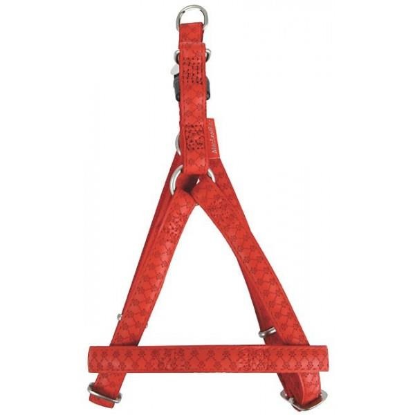 ZOLUX DOG HARNESS MAC LEATHER 10 MM RED