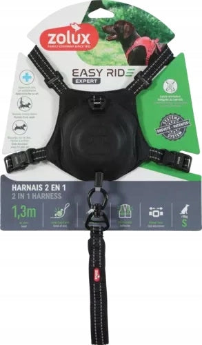 ZOLUX Dog Harness With Automatic Lanyard EASYRIDE S black