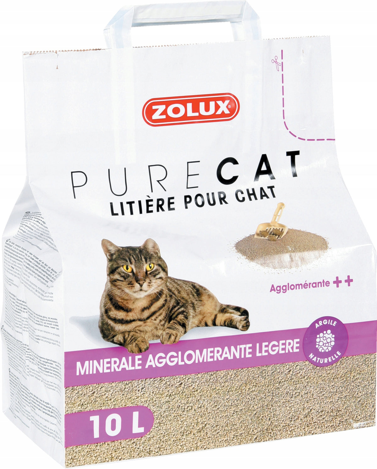ZOLUX PURECAT natural clumping cat litter 10L