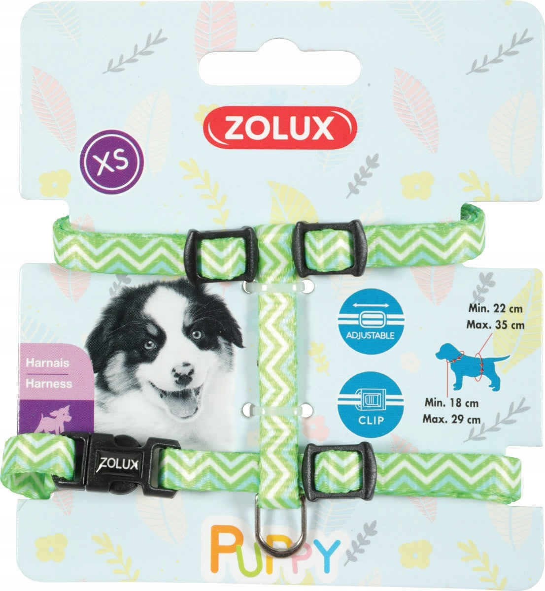 ZOLUX Pixie harness for puppies 8mm XS Green