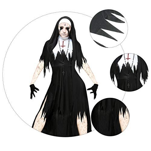 ZOMBIE NUN COSTUME HALLOWEEN SCARY GOTHIC DRESS FOR WOMEN Manufacturer code SWC5908151054949