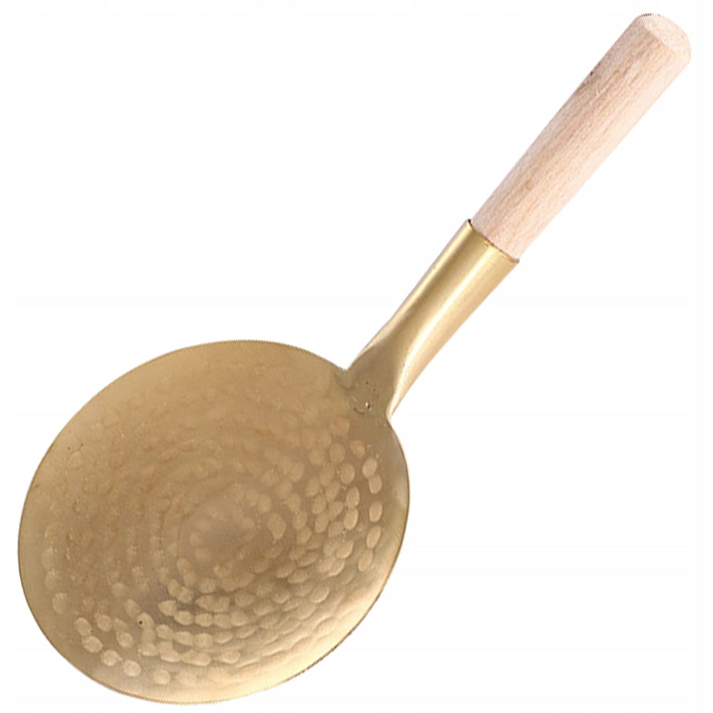 ZŁOTA ŁYŻKA DO TOFU ZE STALI NIERDZEWNEJ I DREWNA, MOCNA I ERGONOMICZNA Model 1608848167481