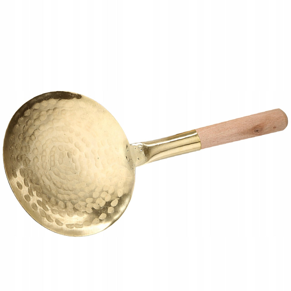 ZŁOTA ŁYŻKA DO TOFU ZE STALI NIERDZEWNEJ I DREWNA, MOCNA I ERGONOMICZNA