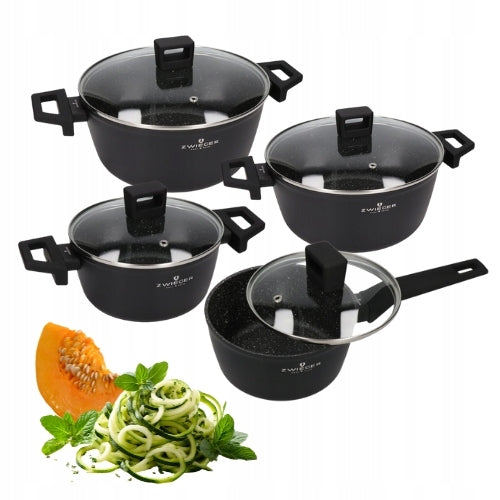 ZWIEGER FORTE POT SET WITH LIDS 8 EL / NON-STICK COATING