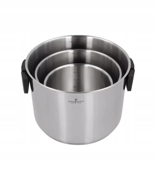 ZWIEGER KOMPACT BLACK Set of 3 pots with lids / stainless steel Manufacturer code 5905794970063