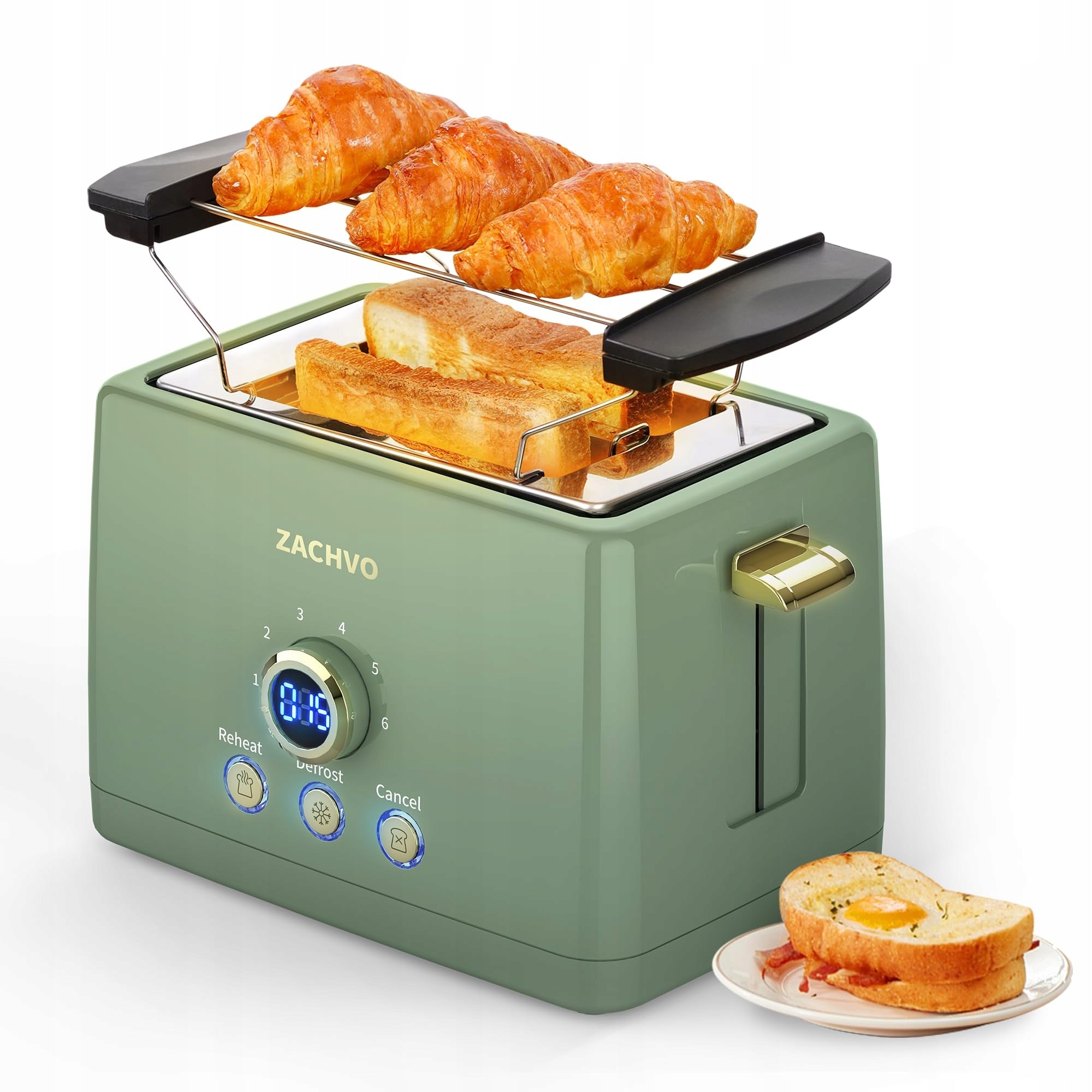 Zachvo Toaster, Bread Toaster, 2 Slots with