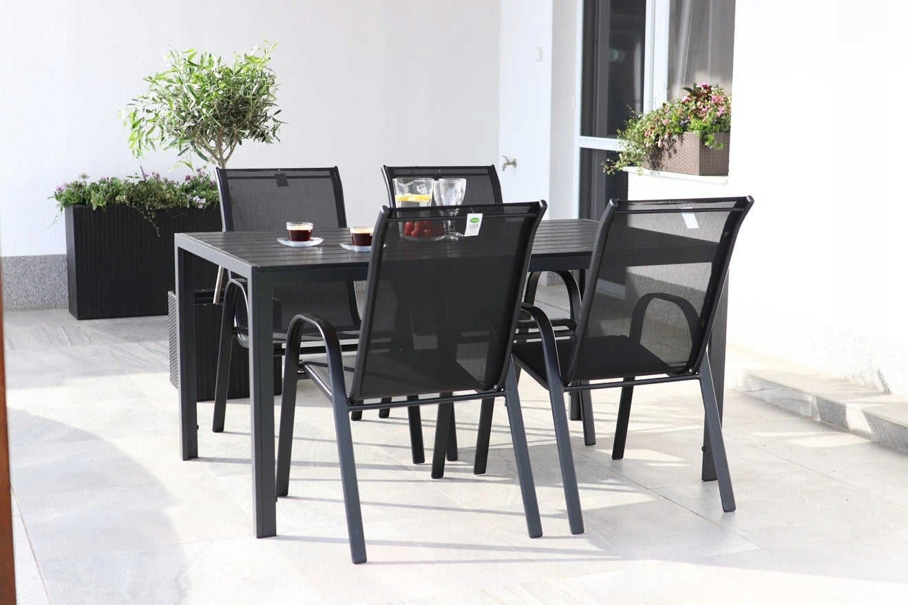 Zahradní jídelní set Viking L + 4x kovová židle Ramada Manufacturer Texim
