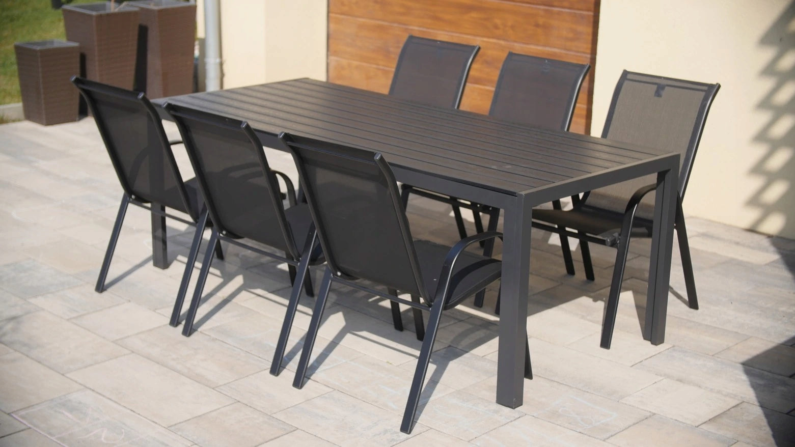 Zahradní jídelní set Viking XL 190cm + 6x kovová židle Ramada Packaging status original
