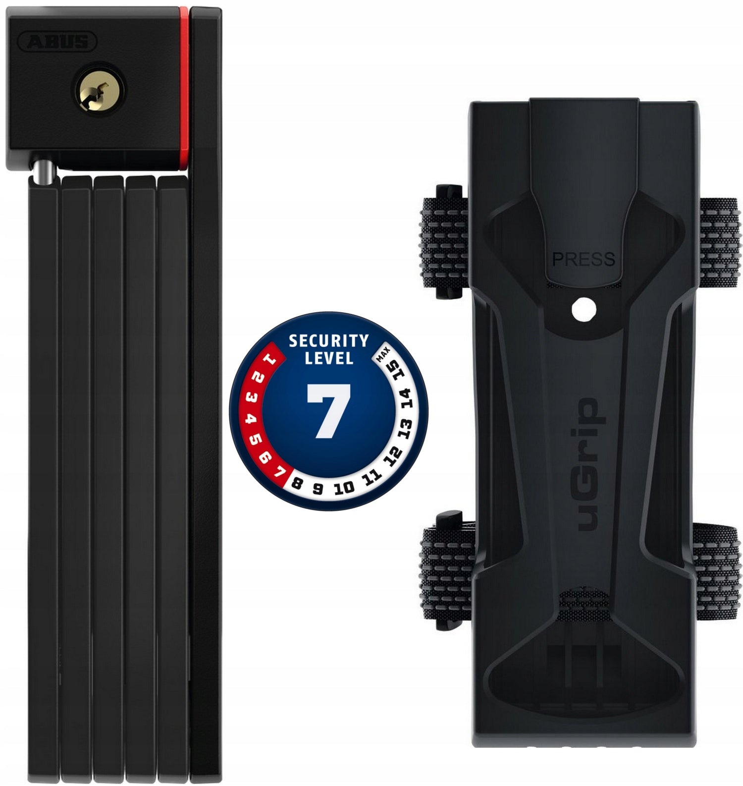 Fahrradschloss Abus uGrip Bordeaux, 80 cm, schwarz 